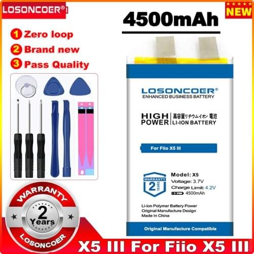 LOSONCOER 0 Cycle 100% New 4500mAh X5 III Battery for Fiio X5 III Gen 3 Player