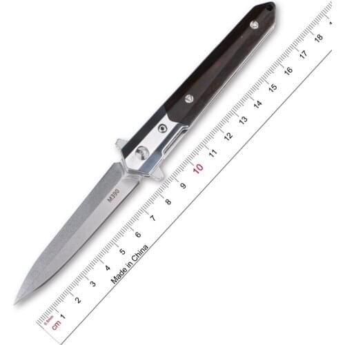 LOVOCOO Flipper folding knife ball bearing M390 blade American sand iron handle outdoor camping multi-purpose hunting EDC tool