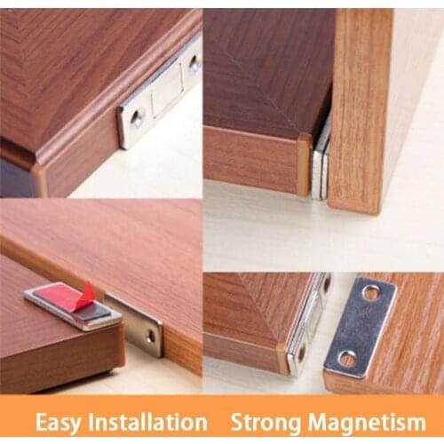 Punch-free Magnetic Door Closer Strong Magnetic Catch Latch Magnet for Furniture Cabinet Cupboard with Screws Ultra