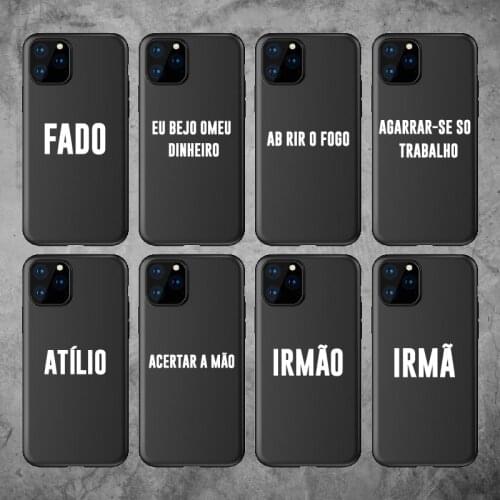 Portuguese Quote Slogan Funny For iPhone 12 XR XS Max 11 Pro Max 6 6S 7 7Plus 8 8Plus X Soft Black TPU Phone Case Fundas Cover