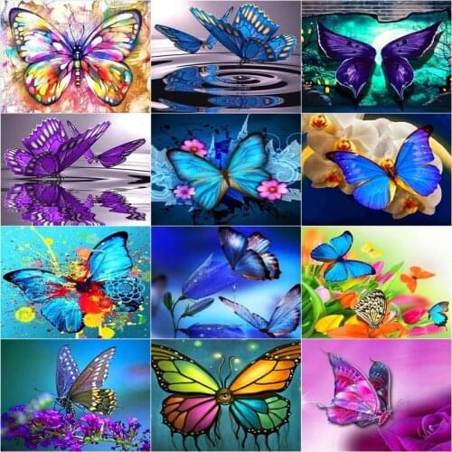 CHENISTORY DIY Painting By Number Butterfly Animal Pictures By Numbers Kits Drawing On Canvas Handpainted Painting Art Gift Home