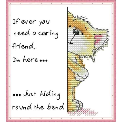 DA530 Cute cat 4 cross stitch kit aida 14ct 11ct count print canvas cross stitches needlework embroidery DIY handmade