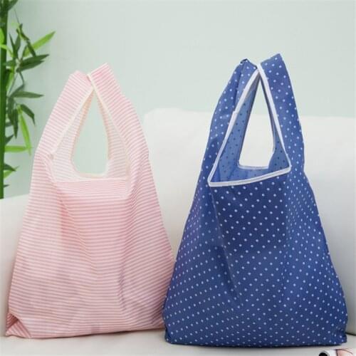 Women New Style Shopper Bag Eco-friendly Folding Reusable Portable Shoulder Handbag Polyester for Travel Grocery Bags