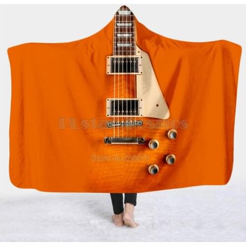 Violin Guitar art Musical instrument Blanket Hooded Blanket 3D full print Wearable Blanket Adults men women Blanket style-12