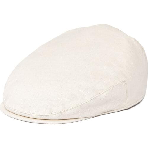 BOTVELA Flat Cap for Men Women 100% Linen Newsboy Caps Lightweight Driver Ivy Hat Bakerboy Hats Summer Boina