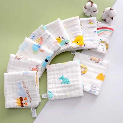 Thicken Handkerchiefs Double Cotton Bibs Cartoon Towels Print Saliva Towel Baby Boys Girls Triangle Saliva Towel