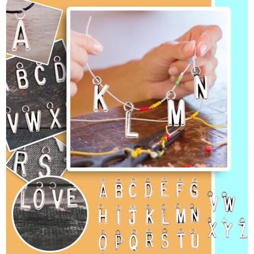 26pcs Pendant Colorful Letter Alloy A-z Letter Gold Charms Alphabet Charm Pendants For Bracelet Necklace Crafts Making #WT
