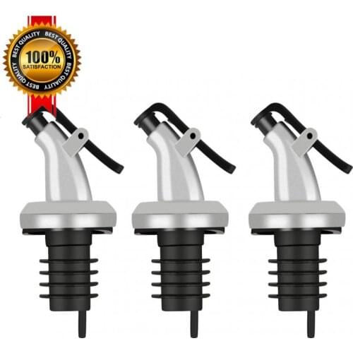 3Pcs Oil Bottle Stopper Lock Plug Seal Leak-proof Food Grade Rubber Nozzle Sprayer Liquor Dispenser Wine Pourer Kitchen Bar Tool