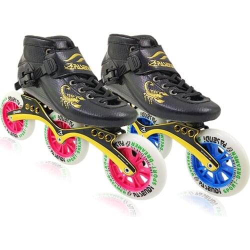 PASENDI 125mm big 3 wheel Frame Adults Speed Skating Shoes carbon racing skate cityrun roller inline skates speed man women