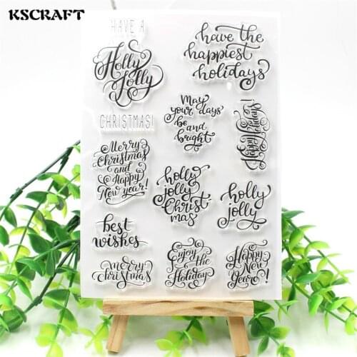 KSCRAFT Christmas Transparent Clear Silicone Stamp/Seal for DIY scrapbooking/photo album Decorative clear stamp sheets 113