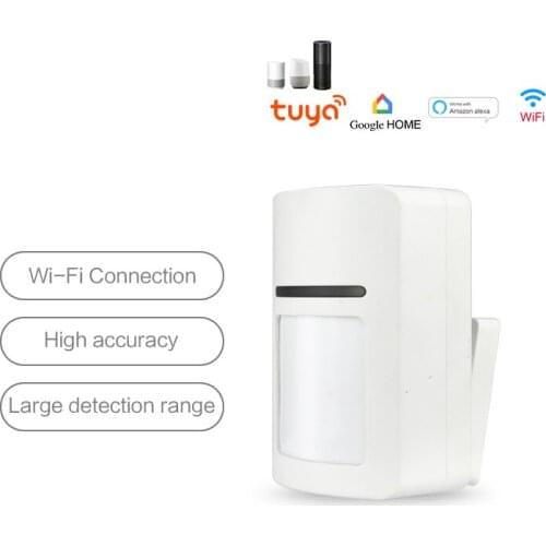 Tuya Smart WiFi PIR Motion Sensor Wireless Home Security Human Body Motion Detection Push Alarm to Mobile App Alexa Google home