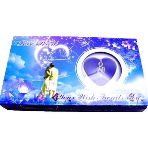 Qingmos Wish Pearl One Box Heart Pendant Necklace for Women with Natural Oyster Love Pearl Chokers Chain Gift Set Jewelry 3621