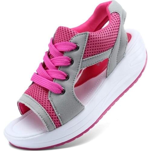 Women Sandals 2020 Summer Shake Thick Bottom Womens Sandals Cake Lace Sandals Beach Students Shoes