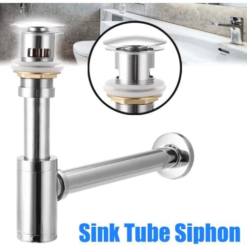 Bottle Trap Deodorant Type with Pop Up Basin Water Drain Valve Pipe Wash Sink Waste Water Pipes Bathroom Sink Plumbing Tube