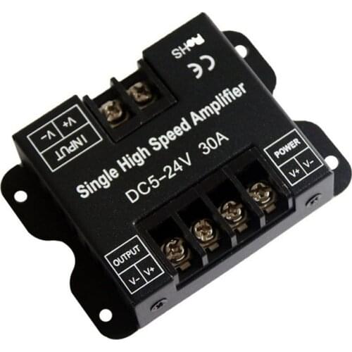 1PCS 30A High Speed LED DC5 12V 24V Single Amplifier For 3835 5050 5730 5054 Strip Modules Power Repeater Controller