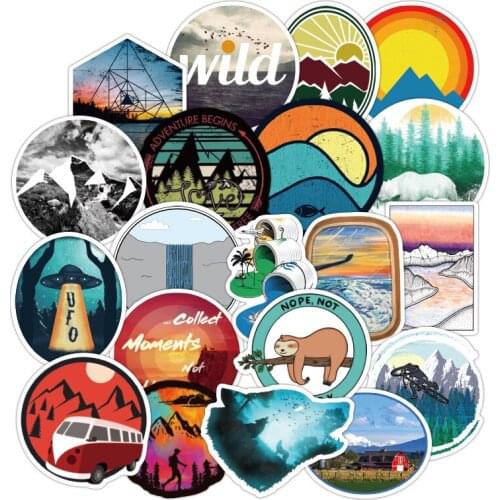 50PCS Camping Travel Stickers Wilderness Adventure Outdoor Landscape Sticker To DIY Suitcase Laptop Motor Car Sticker