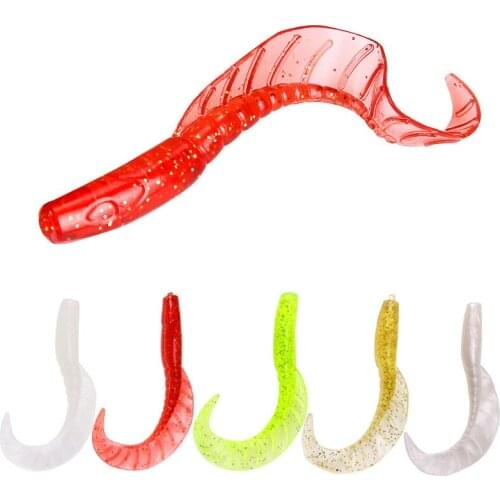 10PCS/Lot 7CM 2.9G Coiling tail Luminous soft bait Grub Artificial Panfish Crappie Bream Trout Crankbait Fishing Lure LD131