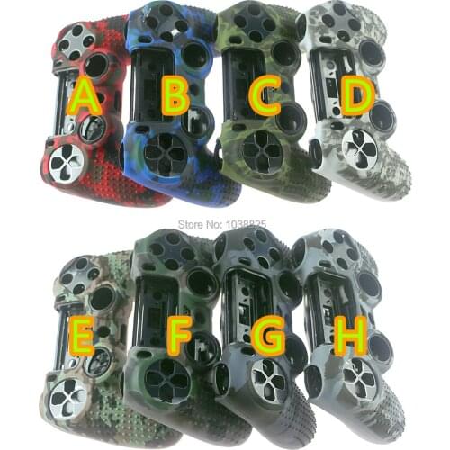 10pcs/lot Camouflage Graffiti Studded Dots Silicone case Rubber Gel Skin for PS4 Slim/Pro Controller Case for Dualshock4