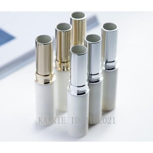 10/30/50pcs White Gold Silver Round Direct Hot Filling Empty Lipstick Tube Lip Balm Bottle Lipstick Shell Packaging Homemade