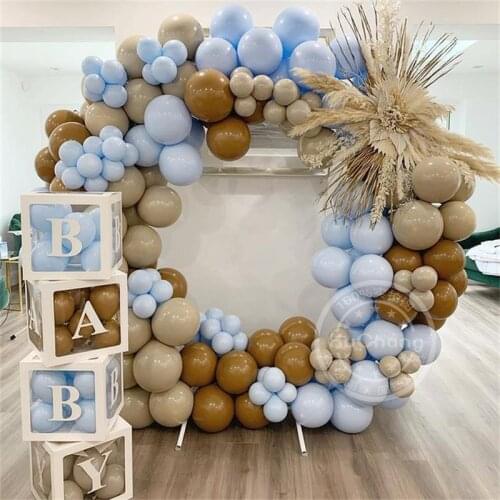 122pcs Retro Coffee Skin Macaron Blue Latex Balloons Garland Arch Globos Wedding Baby Shower Birthday Party Home Decorations