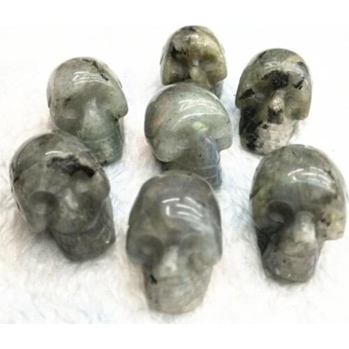 3PCS Import Labradonite Stone Skull Head No HOLE 20x18MM Natural Semi Precious Stone DIY Beads TOP Jewelry Finding Accessories