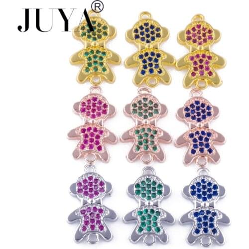 3 Pcs wholesale Multi-color Zirconia Crystal Lovely Kids Charms Boys Connectors Pendants For Jewelry Making DIY Accessories