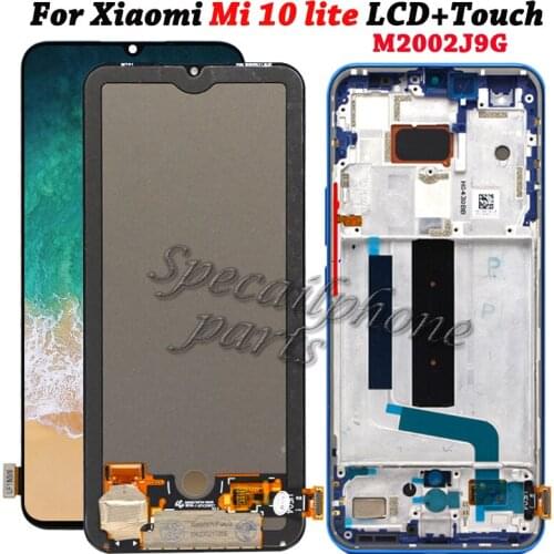 6.67'' Original Amoled Screen for Xiaomi Mi 10 Lite 5G LCD Display 10 Touch Screen Replacement Tested LCD Screen Assembly