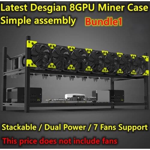 8 GPU V3C Aluminum Stackable Frames Open Air Mining for Bitcon Ethereum Miner Rig Rack Case Computer Tower ETH Miner Frame Rig 4