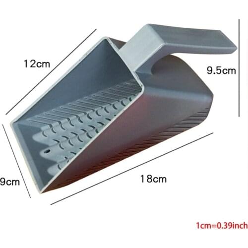 Aquarium Fish Tank Gravel Sand Scoop Shovel Scraper Cleaning Pan Gray
