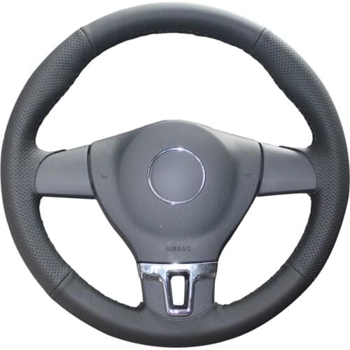 Black PU Faux Leather DIY Car Steering Wheel Cover for Volkswagen VW Tiguan Lavida Passat B7 Jetta Mk6 2010-2015