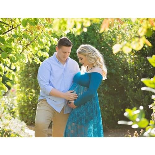 Maternity Photography Props New lace photo pregnant woman long lace stretchy dress pregnant women Mommy photo skirt dress tail