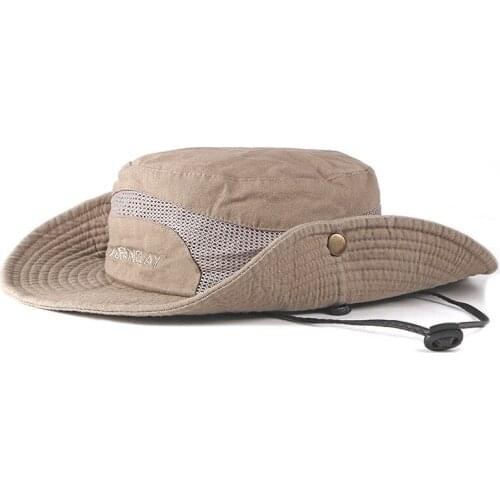 Cotton fishermans hat mens spring autumn outdoor travel mountaineering hat Korean light plate simple Big Brim sunshade hat wom