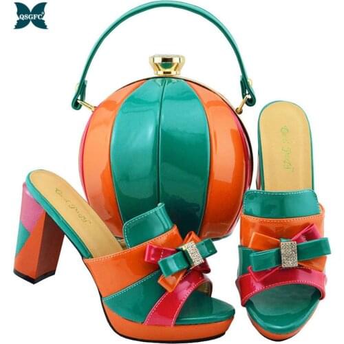 Italy Shoe And Bag! African shoe and bag set high heel italian design shoes with matching bag best selling ladies matching shoes