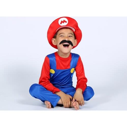 Adult Anime Funny Halloween Costumes Super Mari Luigi Brother Jumpsuit Cosplay Costume Kids Children Boys Girls Fancy