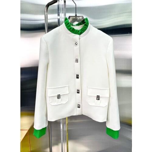 Autumn Vintage 2021FW High Quality Women Fashion Jacket Ladies Casual Coat Overcoat 2 Color Gdnz 6.30