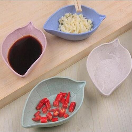 Cute Mini Pigments Flower Shaped Bowl Wheat Straw Plastic Soy Sauce Tray Vinegar Jam Dishes Kitchen Small Plate Tableware Gift