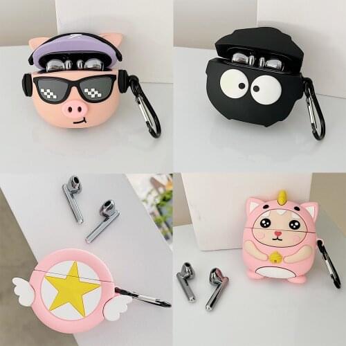 Cute pig Magic star Cartoon case For HUAWEI FreeBuds 4i pro 4 soft silicone Wireless Earphone charging Cases Protective Cover