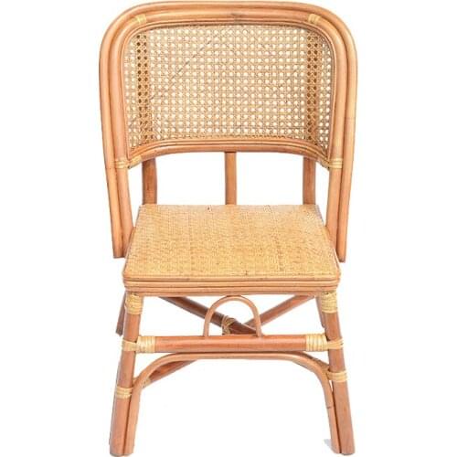 Zq Natural Small Rattan Chair Armchair Rattan Woven Single Household Recliner Chair