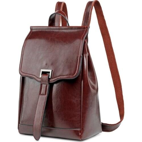 2020 New Spring Dress Women Split Leather Backpack Solid Four Color Large Capacity Wear-resistant Rivet Boston Backpack