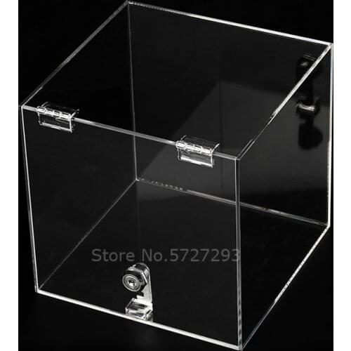 New Home Storage Box Acrylic With Lid Lock Postcard Organizer Handmade Craft Jewelry Case Plexiglass Dustproof Bins