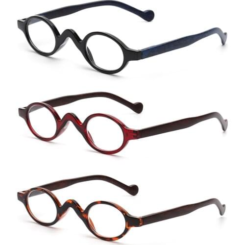 JM 3pcs/set Vintage Personality Round Reading Glasses Spring Hinge Women Men Magnifier Presbyopic Diopter