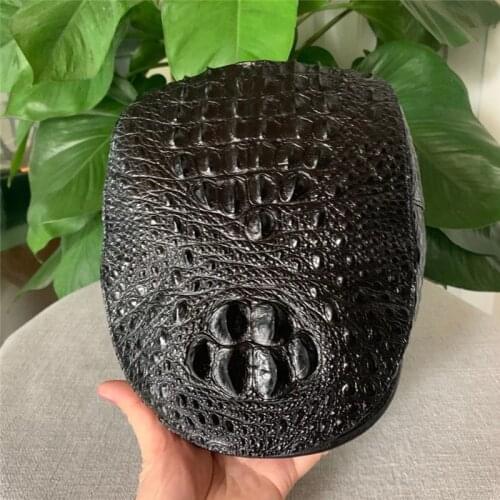 Authentic Real True Crocodile Leather Gentlemen Newsboy Cap Genuine Alligator Skin Autumn Winter Male Vintage Beret Hat Flatcap