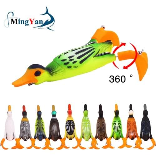 1pcs Whopper Popper Propeller Flipper Duck Fishing Lure Ducking Fishing Frog Lure 9.5cm 11.2g Artificial Bait Day Baits Bass