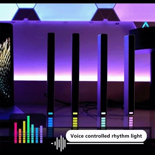 LED Night Light Music Sound Control Level Light Support APP Control USB Charging Ambient Light Audio Rhythm Light For Car Light