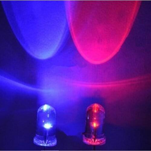 F3 LED Diodes 3mm RB Bicolor Red&Blue in one Clear Round 3 mm Bi-color F3 LED Light Emitting Diode 100pcs/LOT