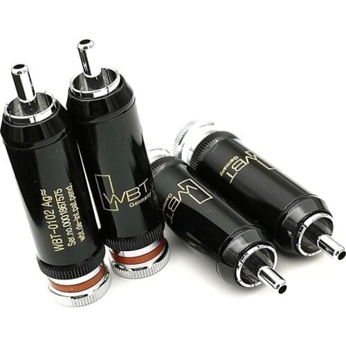 AHSY High-end silver 0102Ag rhodium-plated lotus plug fever audio signal cable connector HiFi audio cable terminal RCA plug