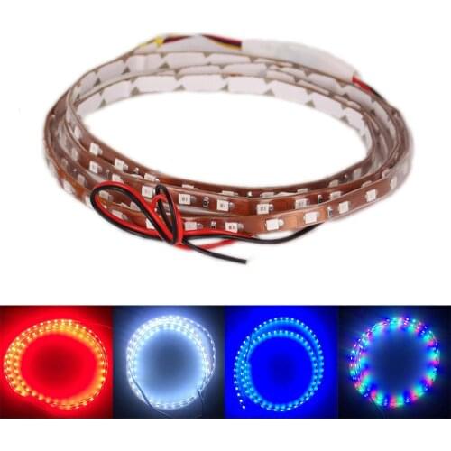 1pc 45/90cm LED Strip Light SMD 3528 Flexible Tape Rope Stripe Ray Tape Lamp Car Interior Atmosphere Lights 12V