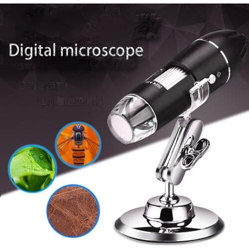 1600X USB Digital Microscope Electronic Microscope Camera Endoscope 8 LED Magnifier Adjustable Magnification With Stand For PC