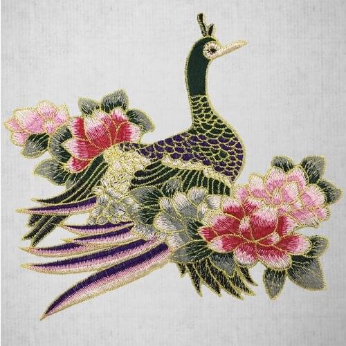 2PcsGold Line PhoenixEmbroideryembroidered patches for clothingPatches Sew yourself Applique patch on clothes Sewing accessories