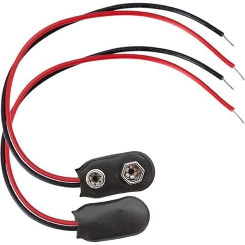 20Pcs/Lot I Type PP3 MN1604 9V Battery Clip Connector I Shape Wire Holder Clip Snap Adapter Cable Lead For DIY Electronic 15CM